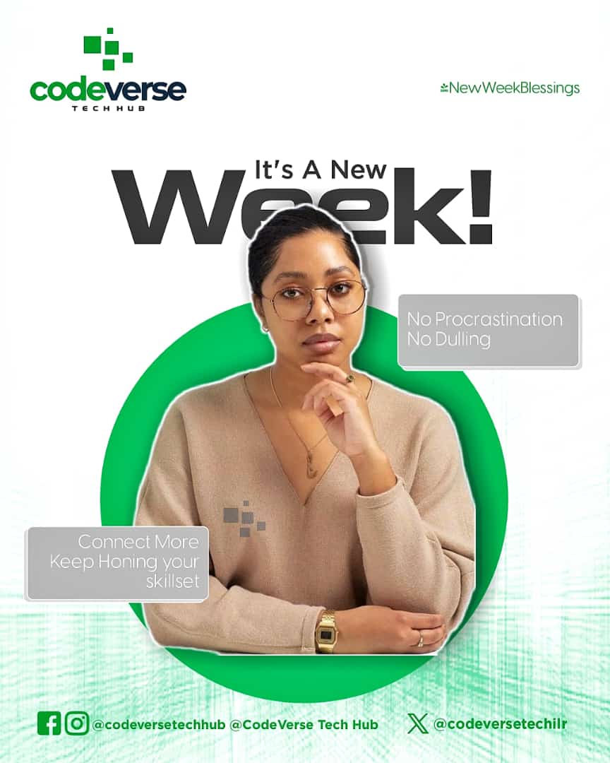 CodeverseHubilr's tweet image. Happy new week to all the techies out there! Wishing you a productive and innovative week ahead.#techies #productiveweek #codeversetechhub