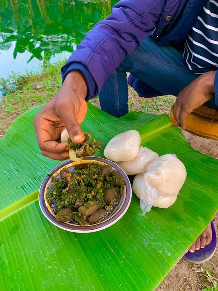 I dey my dey oh, till I crossed this Afang soup, now my belle dey do rumble in the jungle... Today we're Wifey say I must eat something else this morning apart from soup 😭😭