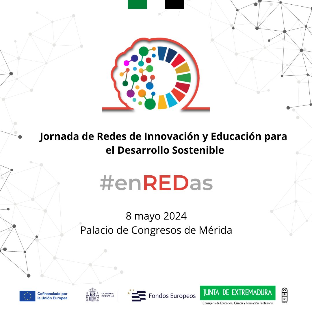 Programa del evento: bit.ly/3VYhXmn
Enlace de inscripción: bit.ly/49wK0wl
#enREDas #InnovaEx #enREDas_InnovaEx <a href="/Junta_Ex/">Junta de Extremadura</a> <a href="/educacionEXT/">Educación, Ciencia y Formación Profesional</a>