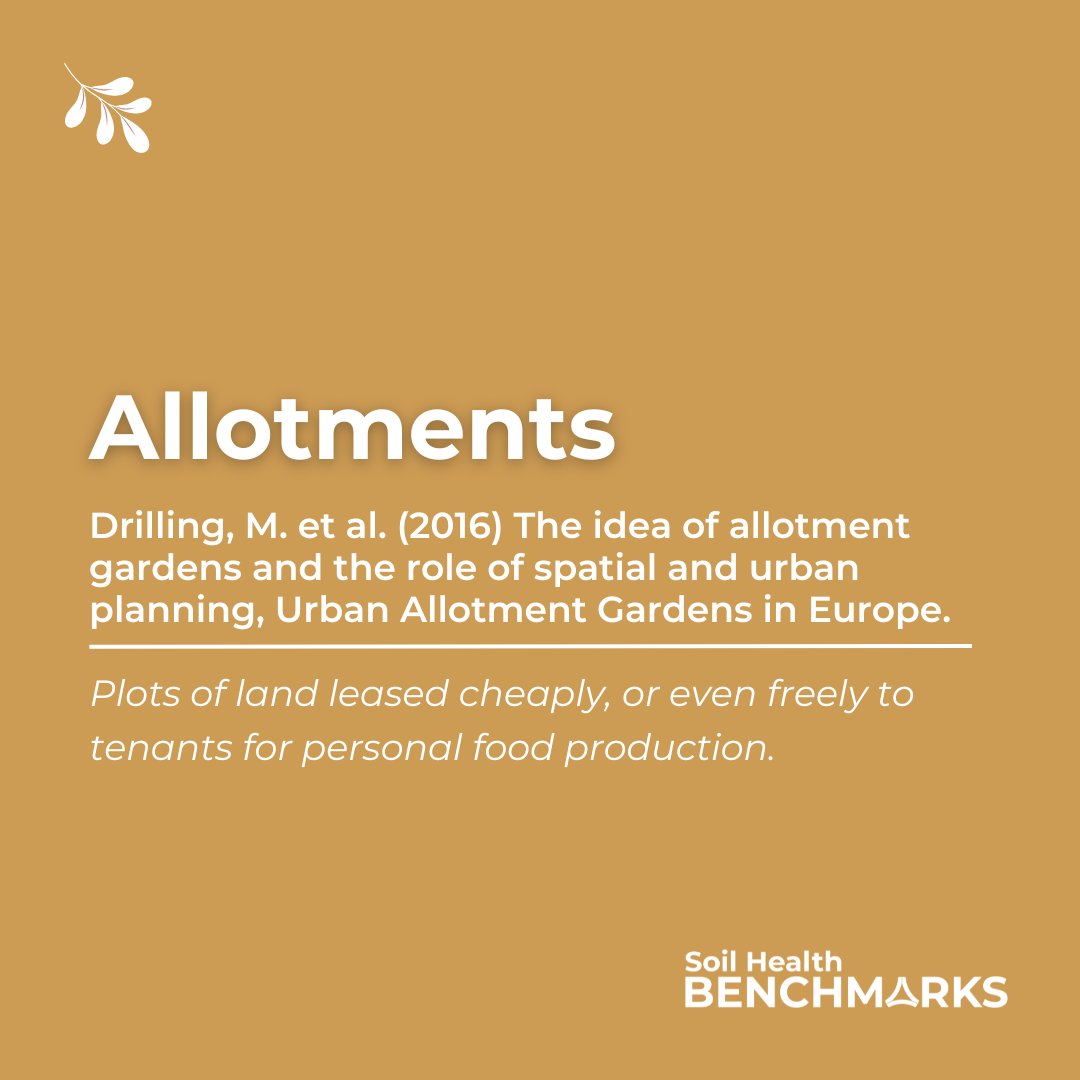 ❗Glossary Alert: Allotments🚜. Did you know about this word? Tell us in the comments and check for more words on our comprehensive glossary⭐. Remember that you can drop suggestions about it to make it better📈! soilhealthbenchmarks.eu/glossary/ #benchmarks #soilhealthbenchmarks #glossary