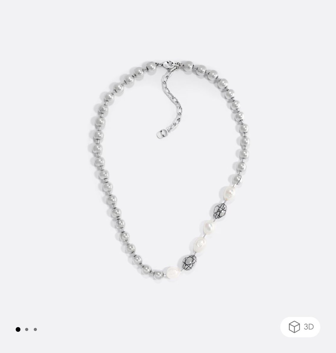 IGS apo555 

Cannage Necklace
Antique Silver-Finish Brass with White Freshwater Pearls #Diorsummer24 
#Dior @Dior dior.com/en_us/fashion/… 
#ApoNattawin @Nnattawin1