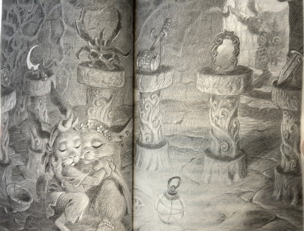 #NewIllustrationoftheDay. The impressive pencil draughtsmanship of David Wyatt in a scene from Podkin and the Singing Spear, the latest in Kieran Larwood’s Podkin One-Ear rabbit fantasy series for 9-12. ⁦@FaberChildrens⁩ ⁦@kmlarwood⁩ ⁦@DavidWyattArt⁩