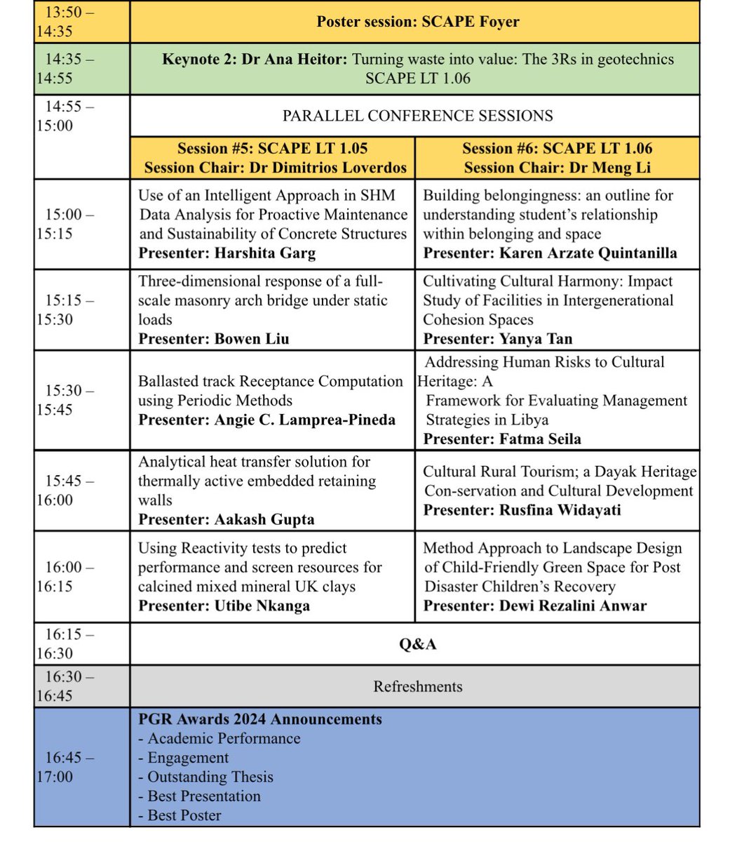 Prof Gehan Selim (@gselim74) on Twitter photo The @LeedsUniCivil #PGR_led conference starts today at 9.30am. The programme includes keynotes, PGR presentations, a posters session and the 2024 PGR Award Ceremony. All are welcome to join. <a href="/LeedsUniEng/">Engineering at Leeds</a> @LeedsDocCollege @ResCultureLeeds <a href="/ThePhDPlace/">The PhD Place</a> <a href="/Arch_Urbanism/">Leeds Architecture and Urbanism Reserach</a> 👇👇 The @LeedsUniCivil #PGR_led conference starts today at 9.30am. The programme includes keynotes, PGR presentations, a posters session and the 2024 PGR Award Ceremony. All are welcome to join. <a href="/LeedsUniEng/">Engineering at Leeds</a> @LeedsDocCollege @ResCultureLeeds <a href="/ThePhDPlace/">The PhD Place</a> <a href="/Arch_Urbanism/">Leeds Architecture and Urbanism Reserach</a> 👇👇