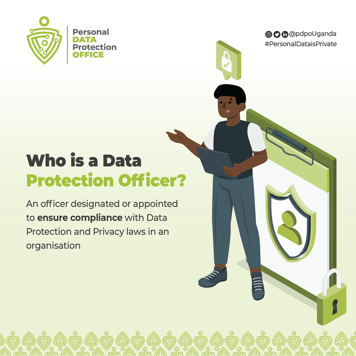 Did you know that every person, institution, or public body, that collects or processes personal data is required to designate or appoint a Data Protection Officer? The Data Protection Officer is the central point of contact between the organization and the @pdpoUG…