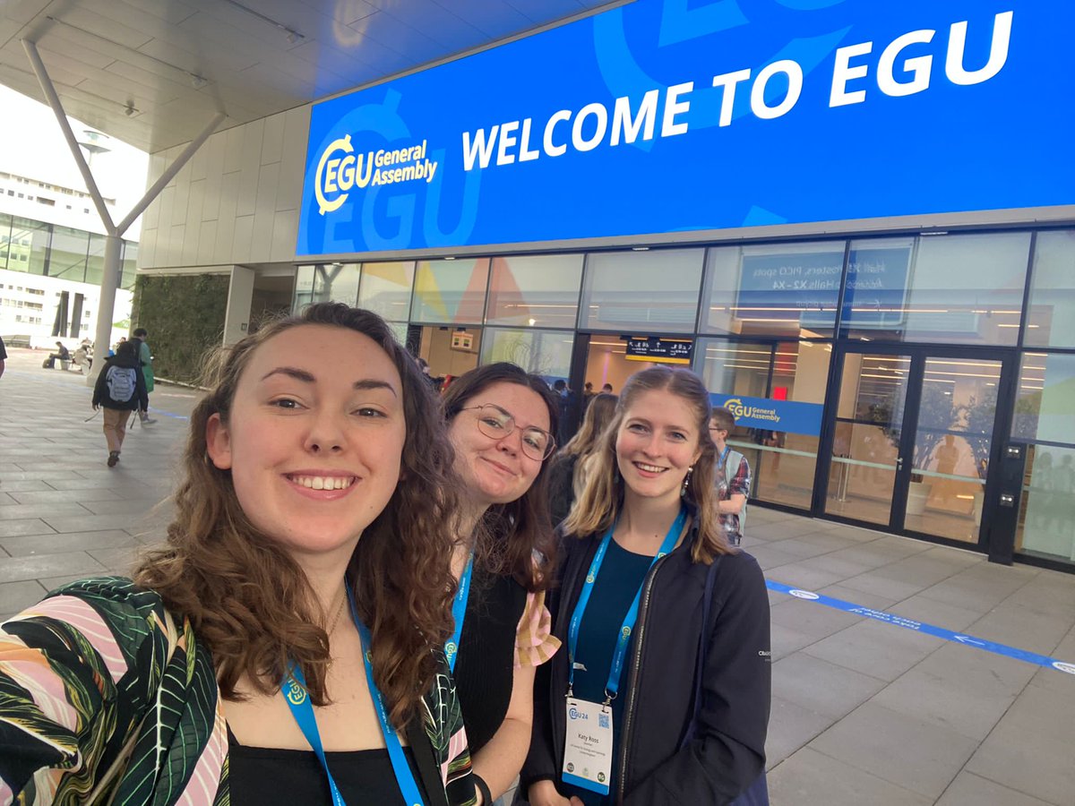 First time at #EGU24 talking about emissions from Falkland peat. It's lovely to be joining two other @LeicesterGeog students @hannahjsellers and @mmills_pgr sharing their work! #peat