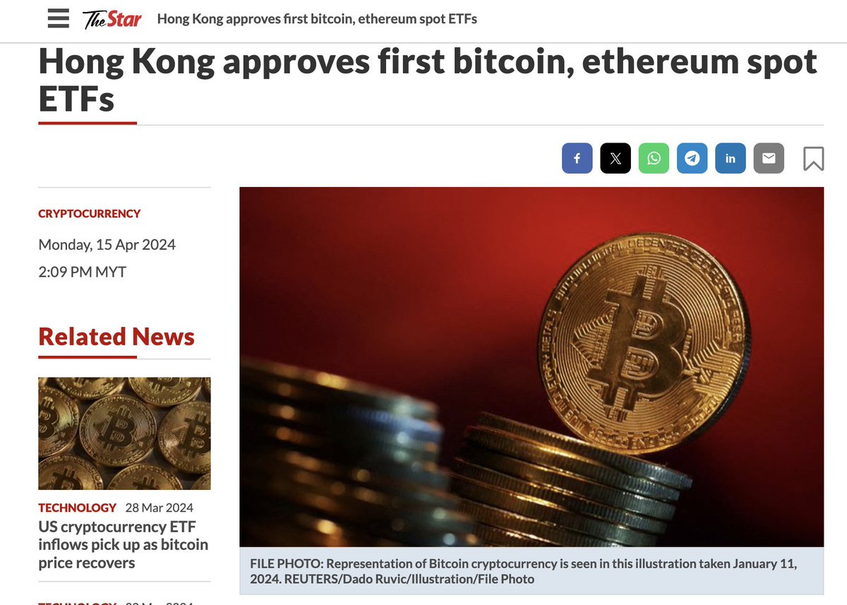 Breaking: Hong Kong approves first Bitcoin and Ethereum spot ETFs. In  January 2024, the US launched the first US-listed exchange-traded funds ( ETFs) to track spot Bitcoin, recording $12 billion in net inflows.