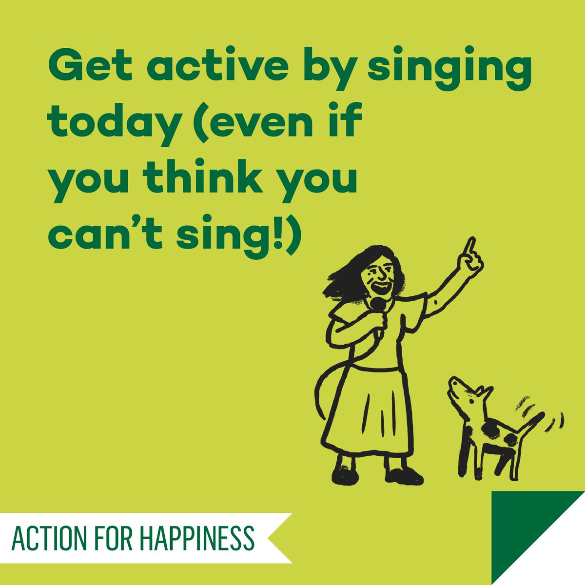 Active April - Day 15: Get active by singing today (even if you think you can’t sing!) actionforhappiness.org/active-april #ActiveApril
