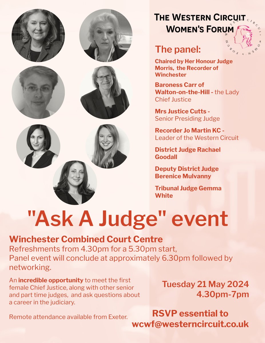 Wow!! An event not to be missed (if we say so ourselves)! @westerncircuit @thebarcouncil #wcwf #judiciary #lcj #judge #barrister #courts #equality