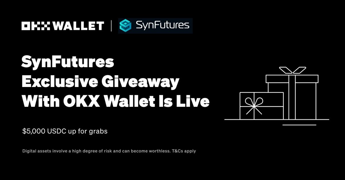 🔥It’s time  for the @okxweb3  Giveaway! 

Join the action by connecting to SynFutures via OKX Wallet, making a trade on @Blast_L2, and completing other tasks on @Galxe 🏆

Join now and share the $5,000 USDC prize pool !

 Don't miss out!Get started!  app.galxe.com/quest/OKXWEB3/…