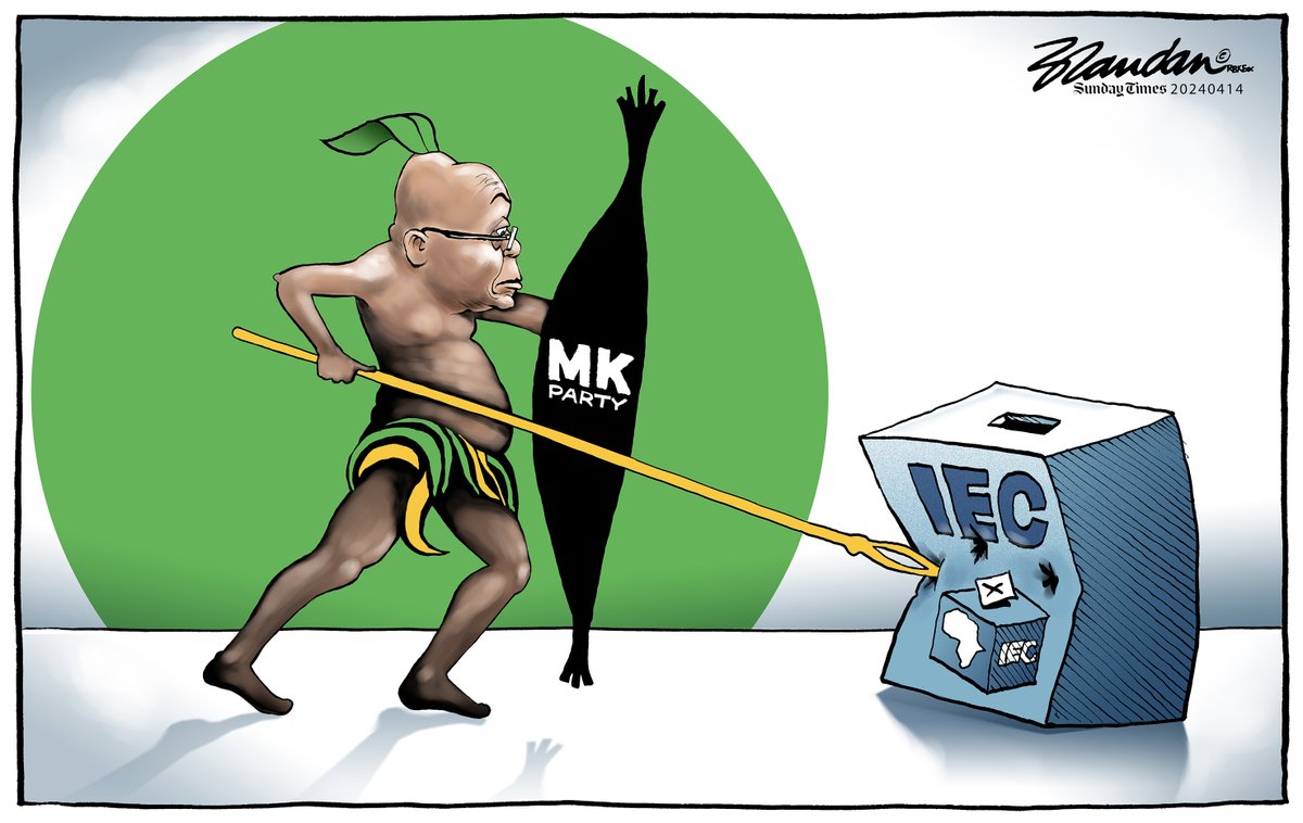 Former President Jacob Zuma on a mission to harm the image of the IEC... Sunday Times 14 April 2024 brandanreynolds.com/2024/04/14/sun…