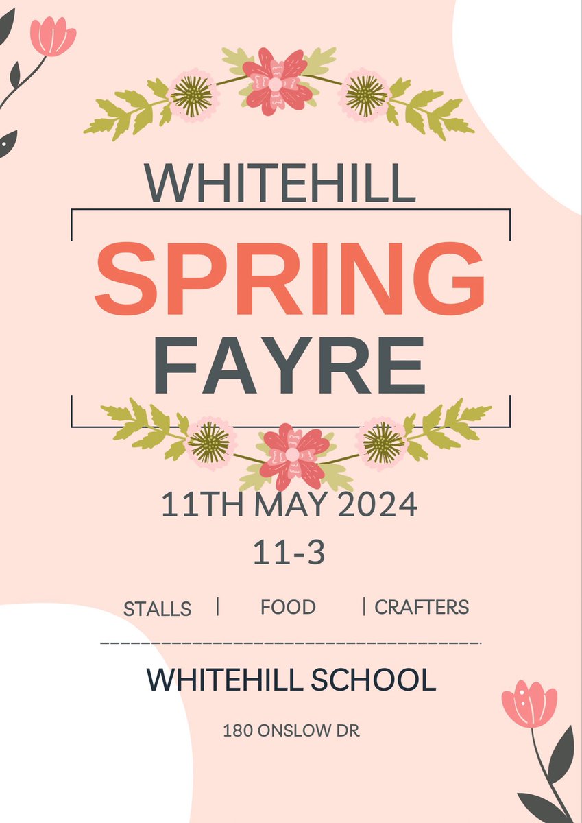 The <a href="/2020Whitehill/">whitehill parents 2020 🌈</a> Parent Council are hosting the annual spring Fayre to raise funds to support <a href="/WhitehillSec/">Whitehill Secondary</a> school trips. 11 May from 11 to 3!