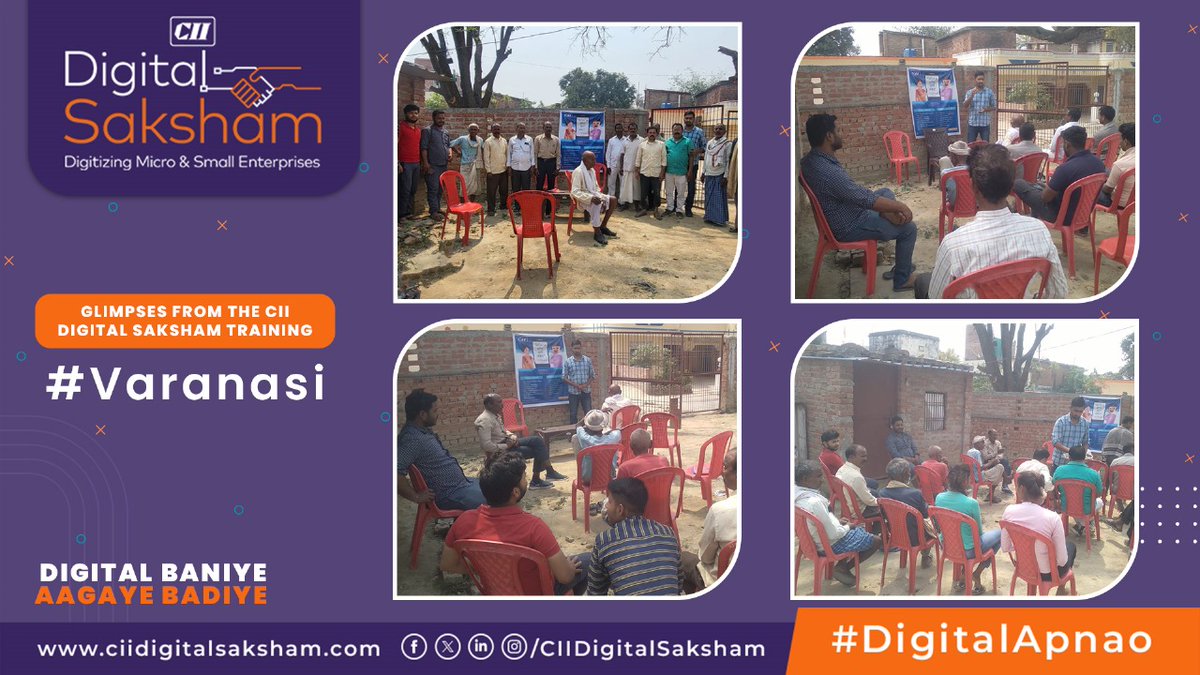 Step into the digital revolution with us! Here are some exciting glimpses from the #CIIDigitalSaksham Training in #Varanasi. Stay tuned for more updates! #DigitalSaksham #Training #CII