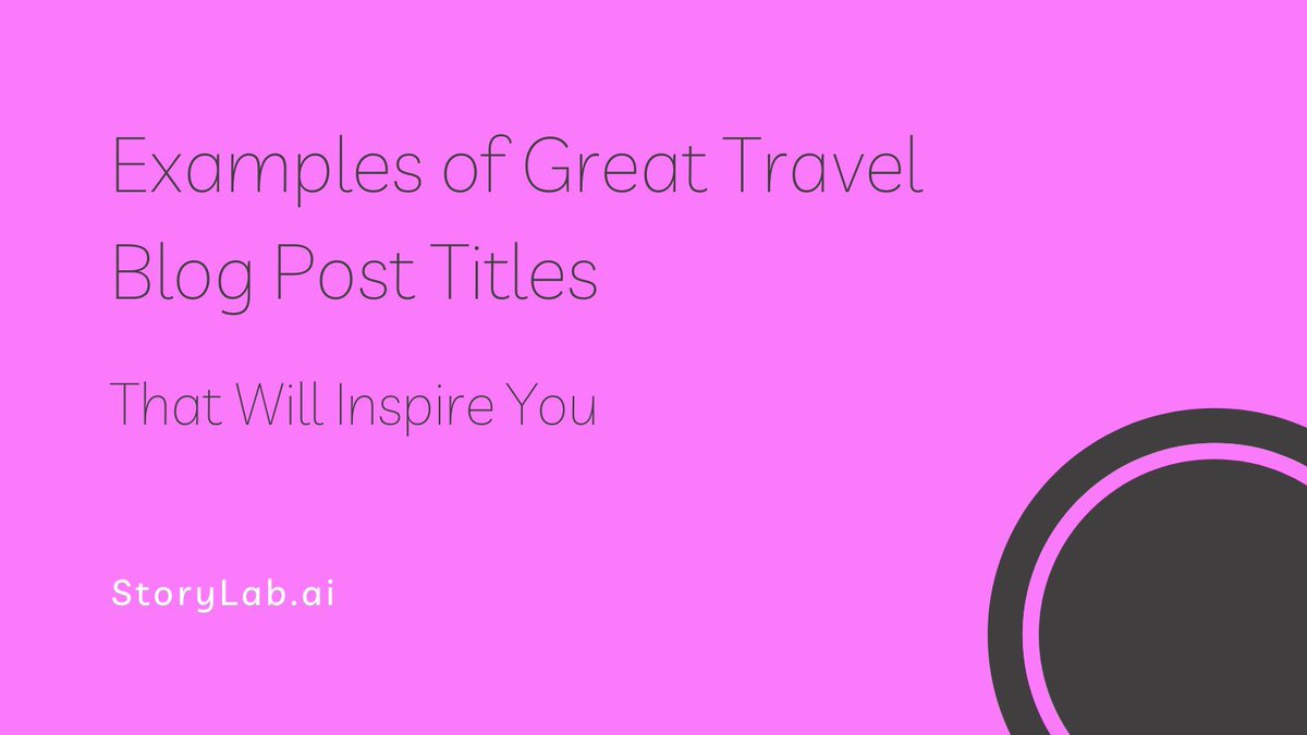 Examples of Great Travel #Blog Post Titles That Will Inspire You. Are you looking to create great #content for your #Travel Website? Having Great headlines can make a big difference. Check out our Examples. #ContentCreation buff.ly/3OLqd2V