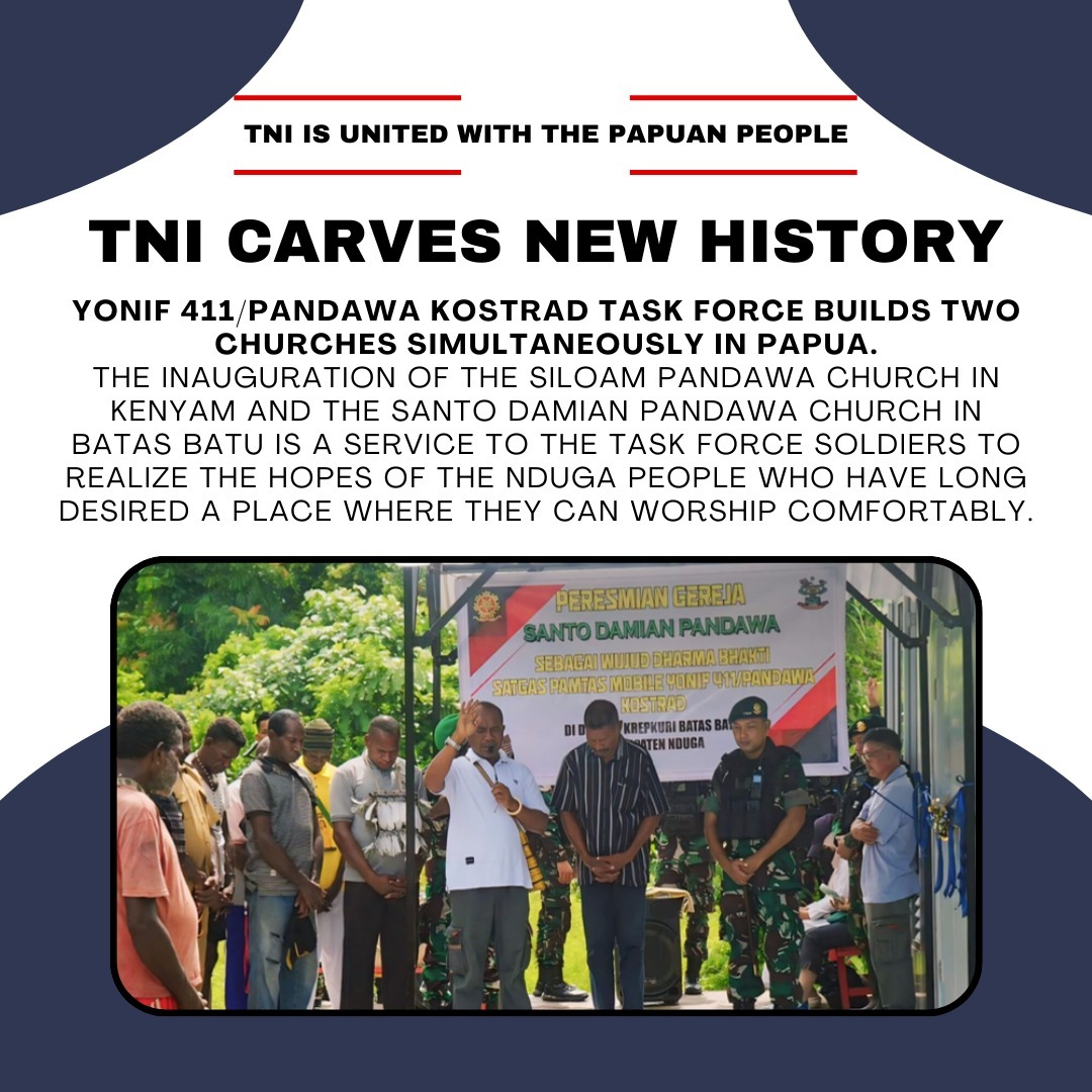 subang_damai's tweet photo. TNI carves new history
#IndonesianMilitaryHelpPapuan #NoSeparatism #CaringEachOther #BuildingTheChurch #PapuaNKRI https://t.co/1IgejZ3DM8