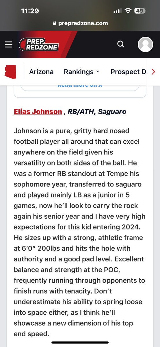 Want to thanks @PrepRedzoneAZ @N_Rock17 for the write up! Excited for this upcoming season @D_TKelly @BJDenker @CoachPotterAZ @crtopham_