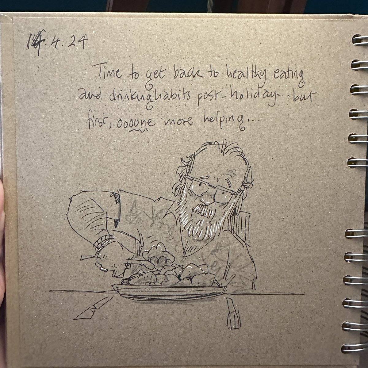 That bottomless buffet in the hotel has a lot to answer for…! #doodleaday #allthefood