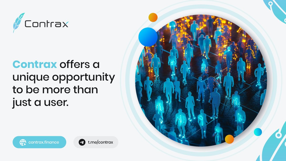 🌐 Be part of a #DeFi platform that values your participation and ownership. Contrax offers a unique opportunity to be more than just a user; become a stakeholder in our #DAO and share in our success.