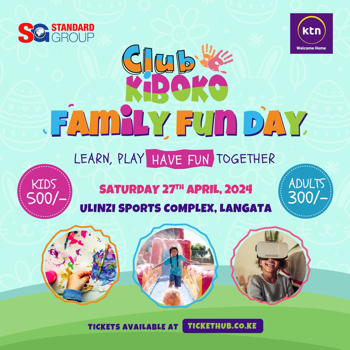 Gather the whole family 👨‍👩‍👧‍👦 for an epic day out!

The Club Kiboko Family Fun Day on April 27th has something for everyone. 

Secure your tickets now: tickethub.co.ke/event/music-an…

 #ClubKibokoFamilyFunDay