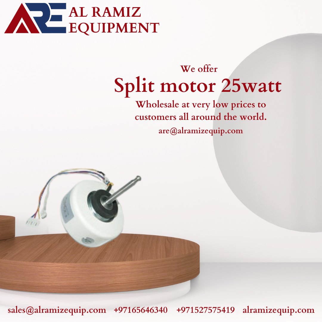 alramiz_equip's tweet photo. Split motor indoor 25Watt

1. #IndoorAirConditionerMotor
2. #EfficientCooling
3. #ACMotorUpgrade
4. #VersatilePerformance
5. #CustomVoltage
6. #AdaptableFrequency
7. #QuietOperation
8. #Longevity
9. #SmoothPerformance
10. #LowNoiseLevel
11. #EnergyEfficient
12. #OptimizedDesign https://t.co/IGRYBGicFJ