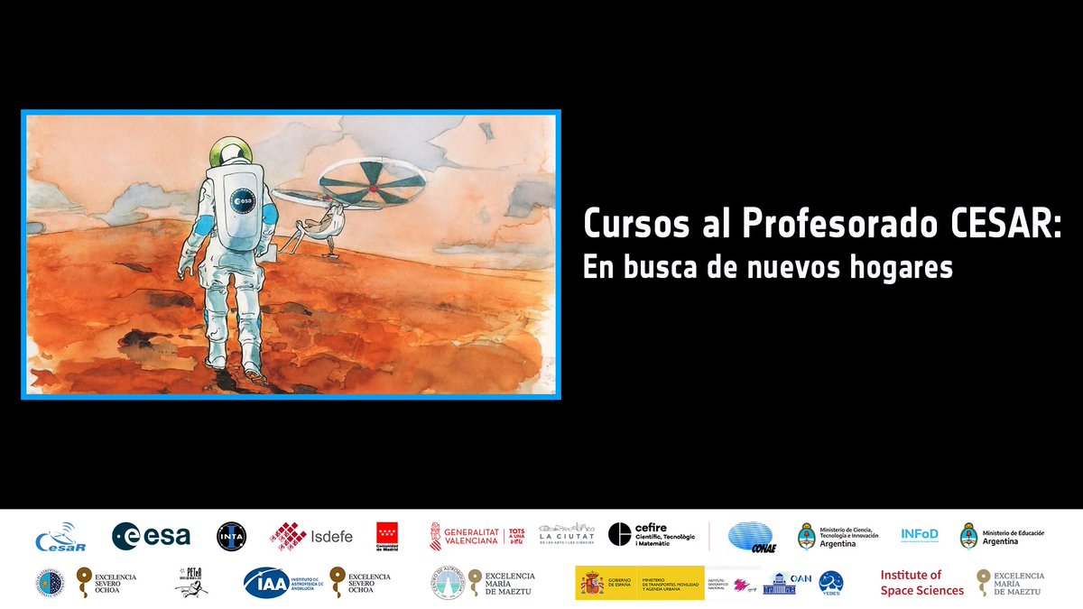 Esta semana en la #CiutatdelesArtsilesCiències: 📅Hoy empieza el curso online @esa_cesar_es 'En busca de nuevos hogares' que pone en contacto a profesores con científicos de @esa_es y otras instituciones ➡️bit.ly/Cursos_César