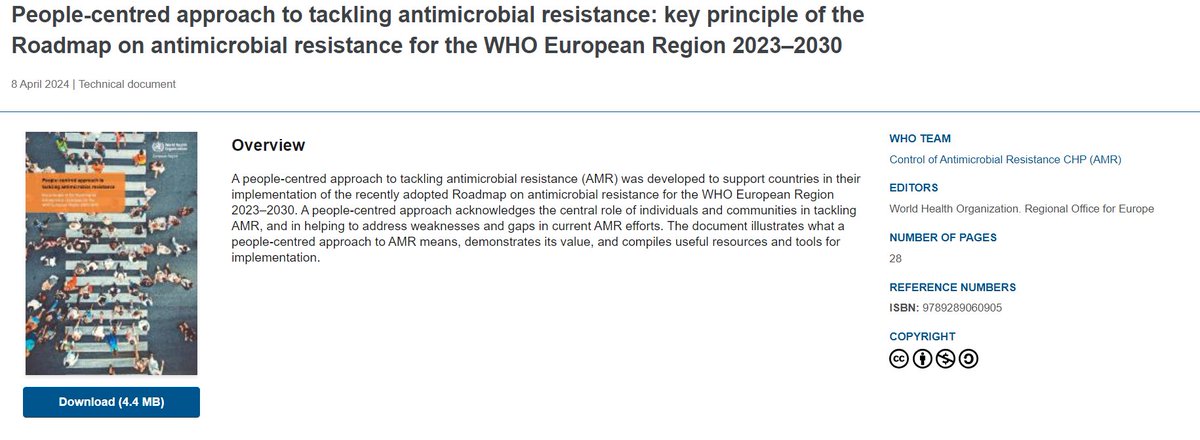 📚 This week's #MondayRead by the @WHO delves into a people-centred approach for addressing #AMR. It recognizes the pivotal role individuals and communities play in mitigating AMR, as well as in addressing existing gaps in current efforts ➡️ who.int/europe/publica…