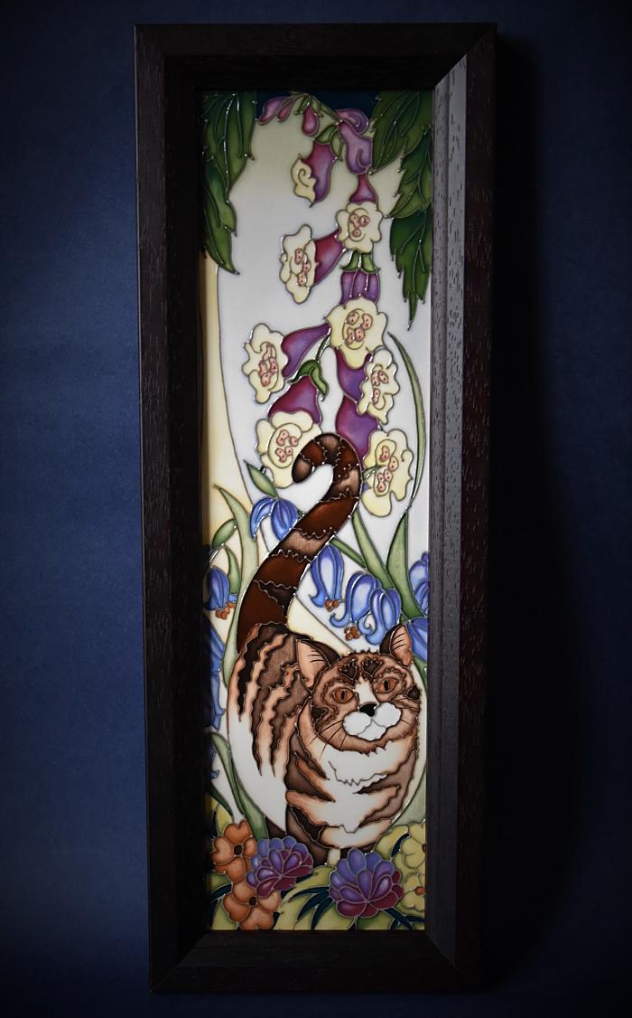 Moorcroft Pottery PLQ3 Plaque Cat Nap Tabby Rachel Bishop #moorcroftpottery #moorcroft #cats #art #StratforduponAvon #Warwickshire bwthornton.co.uk/Moorcroft-Late…