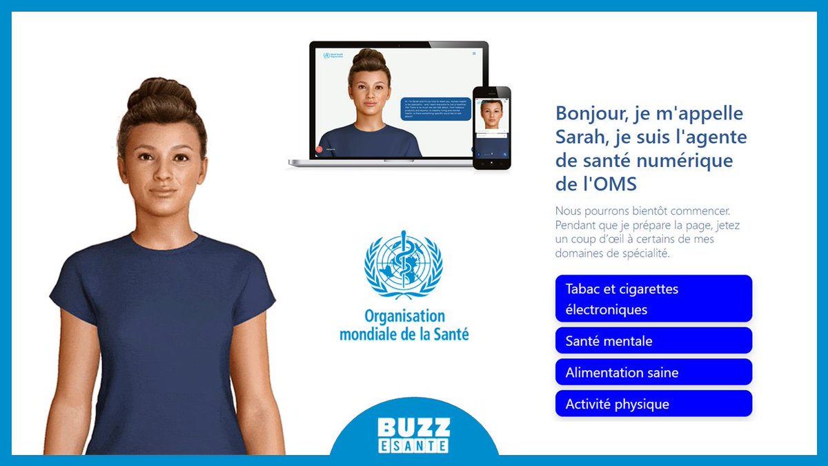 🤖 L'Organisation mondiale de la Santé (OMS) lance S.A.R.A.H. un assistant intelligent au service de l'information santé 👉 A découvrir sur Buzz E-santé : buzz-esante.fr/loms-lance-las… #IA #OMS #esante #hcsmeufr