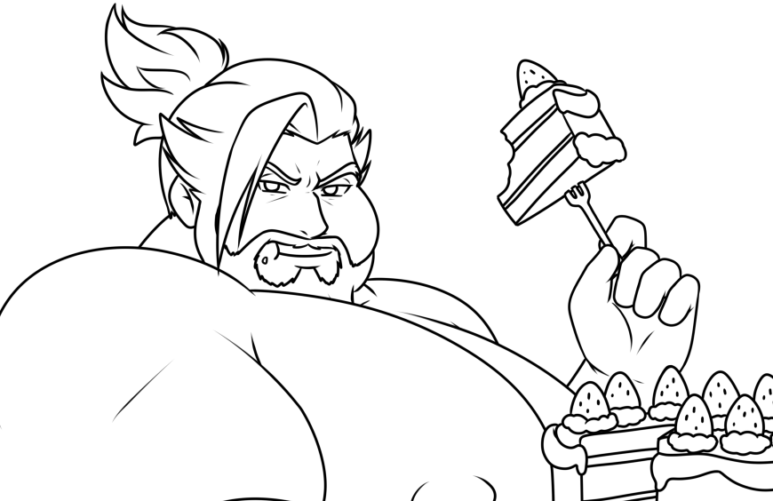 I can finally use my pc again so I decided to make a fatty hanzo to celebrate because its been a long time since the last time I did him