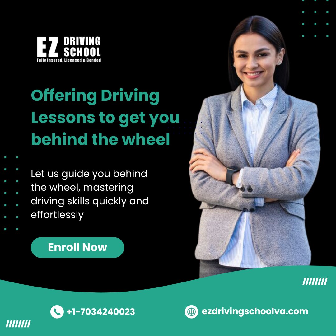 Let EZ Driving School be your trusted navigator on the road to confidence! Our expert instructors are here to make mastering driving skills a breeze. Whether you're a beginner or looking to sharpen your skills. Enroll now!

#drivingschool #drivinglessons #drivinginstructor
