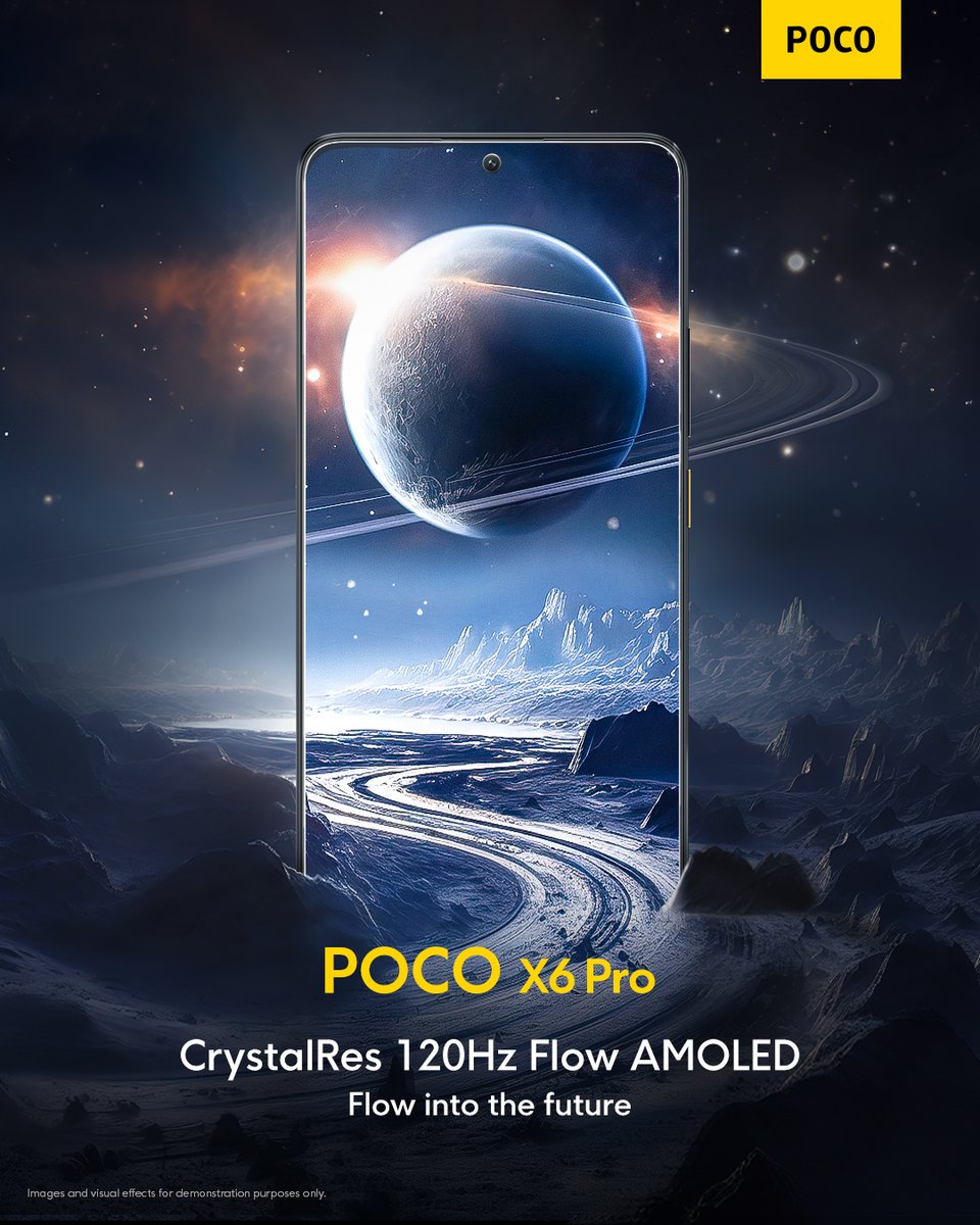 Our latest #POCOX6Pro features a CrystalRes 120Hz AMOLED display for out-of-this-world viewing. Flow into the future & dive into a galaxy of colors in the palm of your hand✨