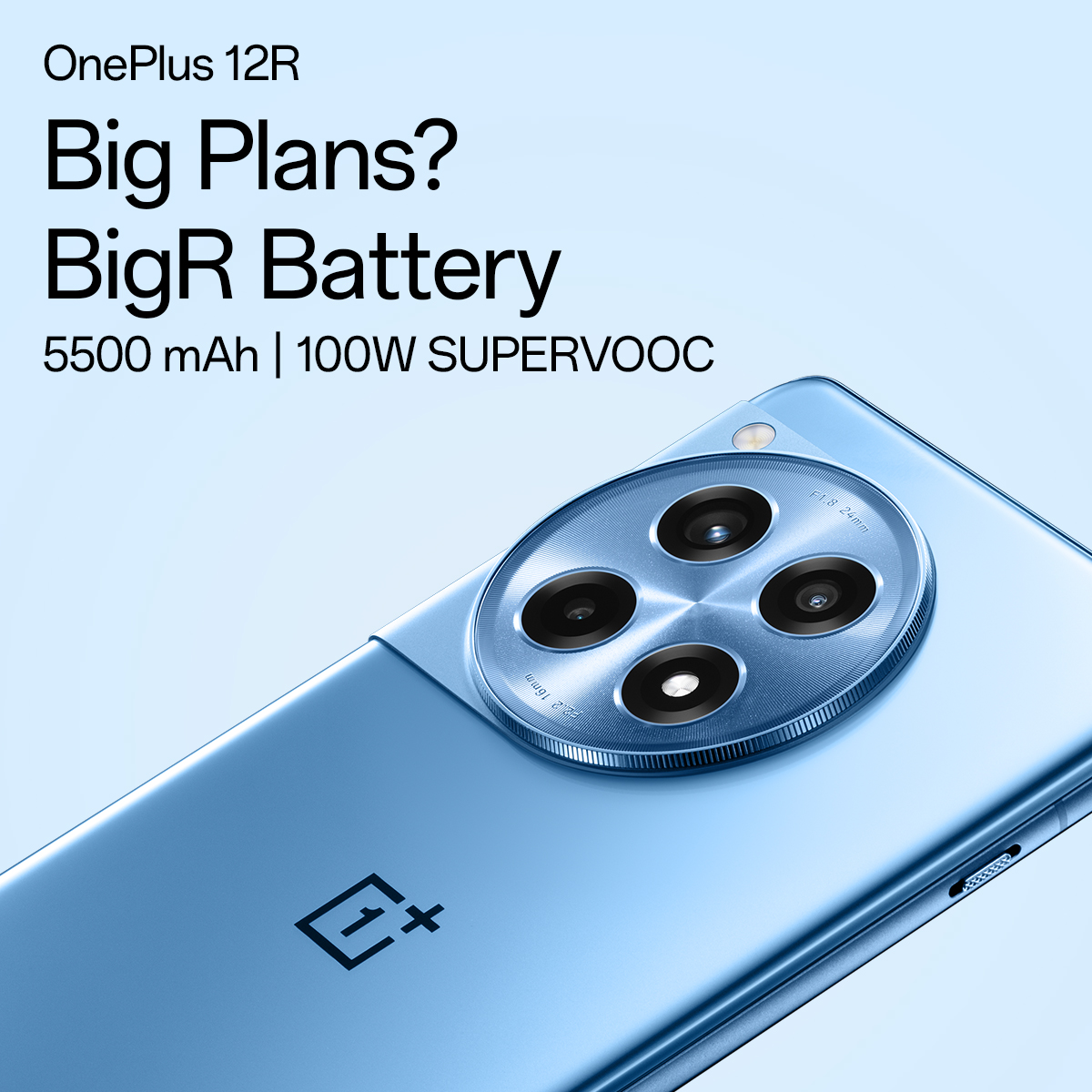 A battery life as long as your to-do-list. Experience 5500 mAh battery paired with ultra-fast 100W SUPERVOOC charging all in OnePlus 12R Get yours today: onepl.us/48cr1qg