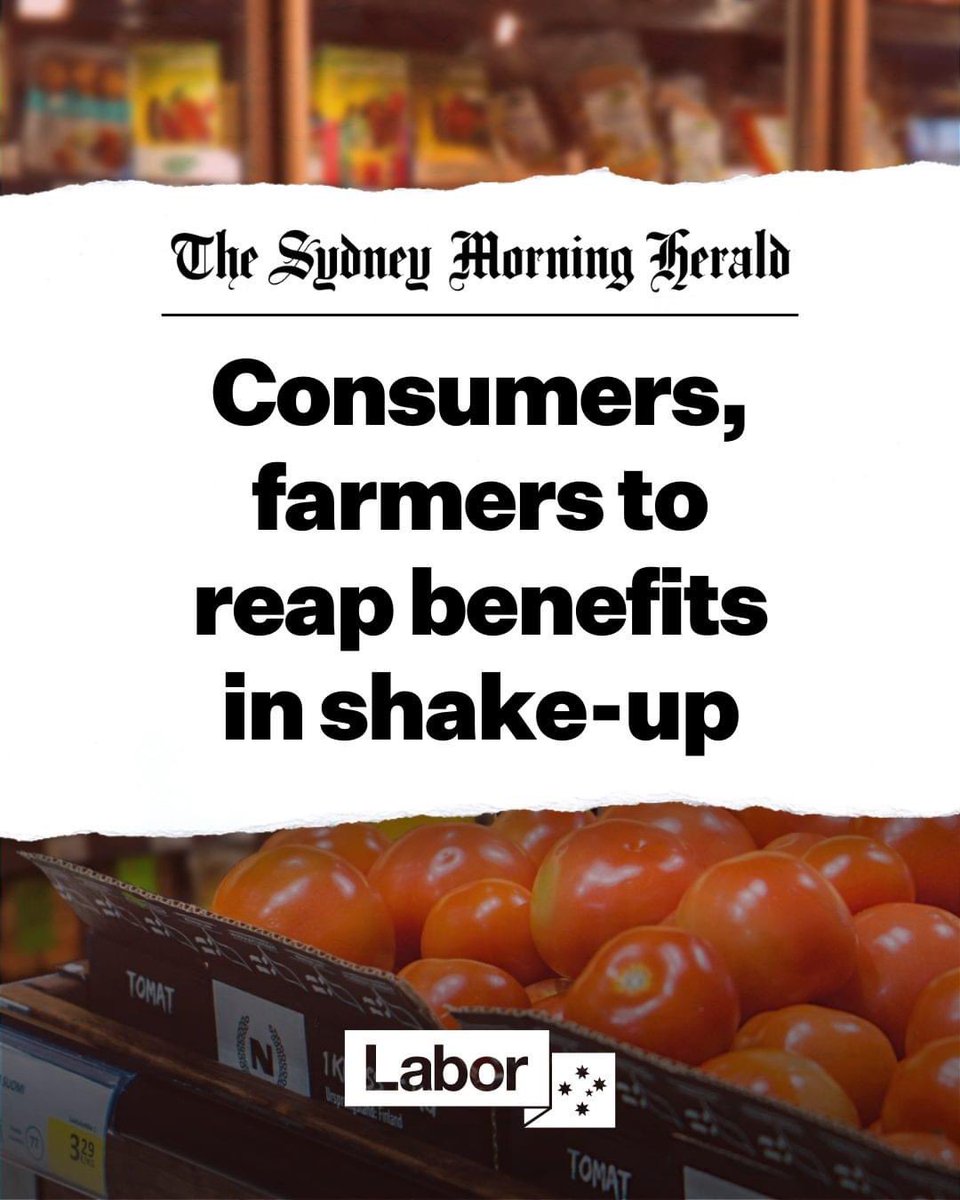 The Albanese Labor Government is strengthening rules to make our supermarkets as competitive as they can be, so Australians get the best prices possible. It's all about delivering a fair go for families and farmers. Learn more: ministers.treasury.gov.au/ministers/jim-…