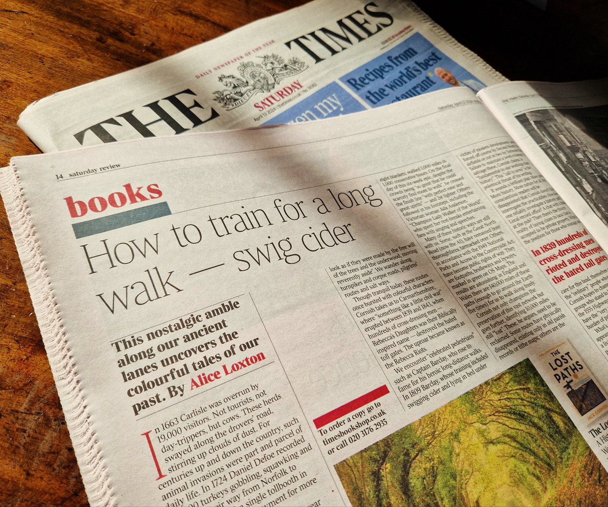 A review! 😀 Thank you to @history_alice for the lovely and thoughtful review of The Lost Paths in Saturday's Times. thetimes.co.uk/article/lost-p…