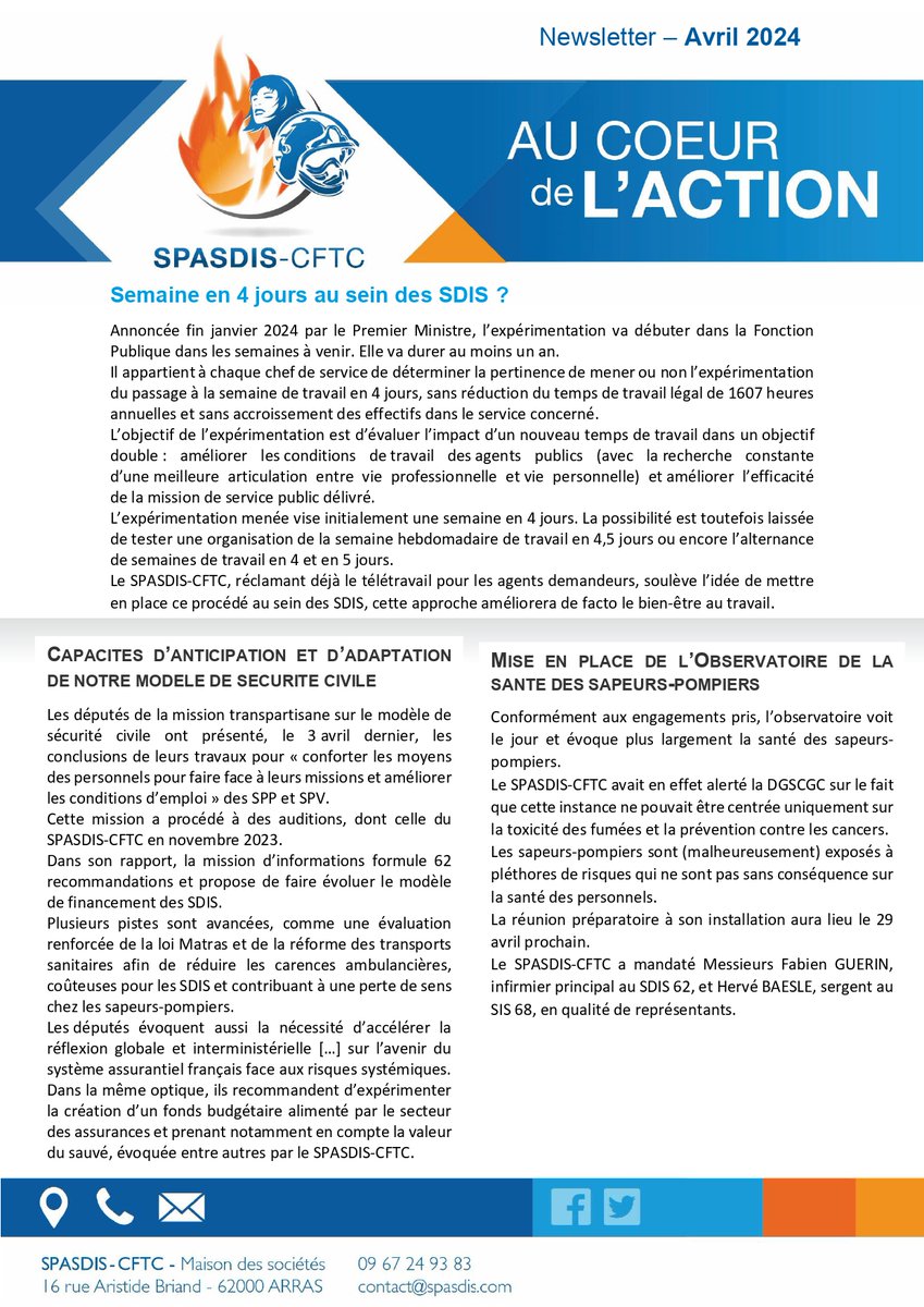 📄👨‍💻🧑‍🚒👩‍🔧Newsletter #SPASDIS : #PATS et #SPP sur le qui-vive👇👇👇 #SDIS #pompiers #securitecivile #CFTC