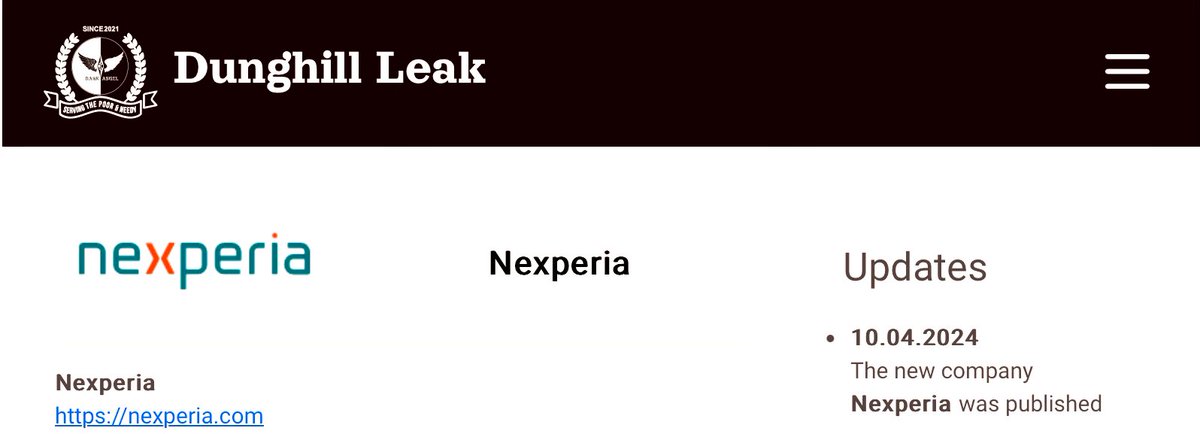 Chinese owned chipmaker Nexperia left out a few details Nexperia was breached in March allegedly by the Dark Angels which now go by the name Dunghill Leak.