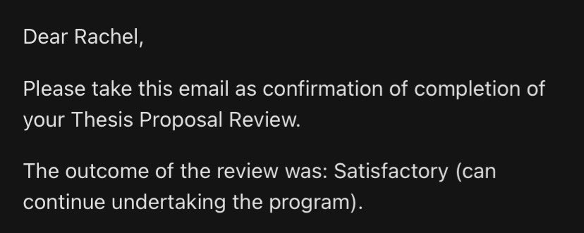 RachelBCaines's tweet photo. Some good news for my Monday! Officially a confirmed PhD candidate at @historyANU. Looking forward to seeing how my research continues to develop over the next few years. #PhDoing https://t.co/m1wEUnWL6u