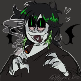 PFP comm that my boyfriend held me at gunpoint and forced me to draw him smoking a fat blunt @puppywuffzz #streber #streberspookymonth #spookymonth