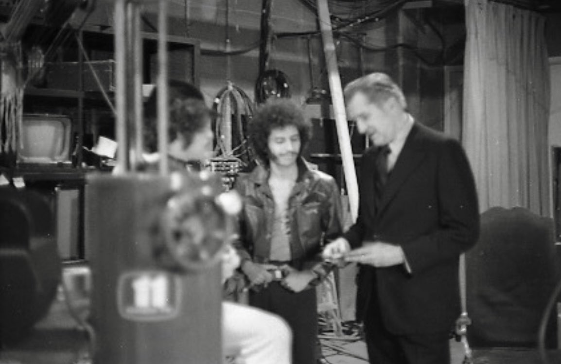 IMTVSSUPERHIPPY's tweet photo. 1970 on the Hilarious House of Frightenstein set with Vincent Price while co-producing the series with my brother Riff. The show is still available in Canada, the U.S. and soon in the U.K. https://t.co/vwEWnBPTro