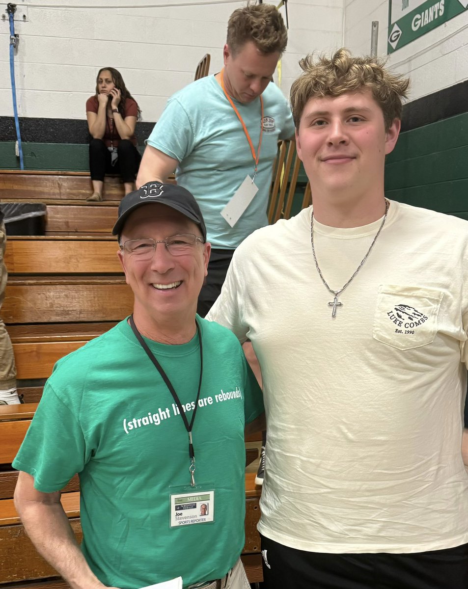 Got a picture with the GOAT! Thank you Mr. Stevenson for everything. Not just for me but athletes all over McHenry County. Hope you enjoy your retirement. @nwh_JoePrepZone @NWHPreps