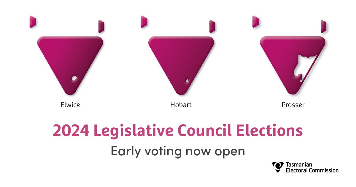 Polling day for the 2024 Legislative Council Elections is Saturday 4 May. If you need to vote early, find out how at tec.tas.gov.au/voting #taspol #politas