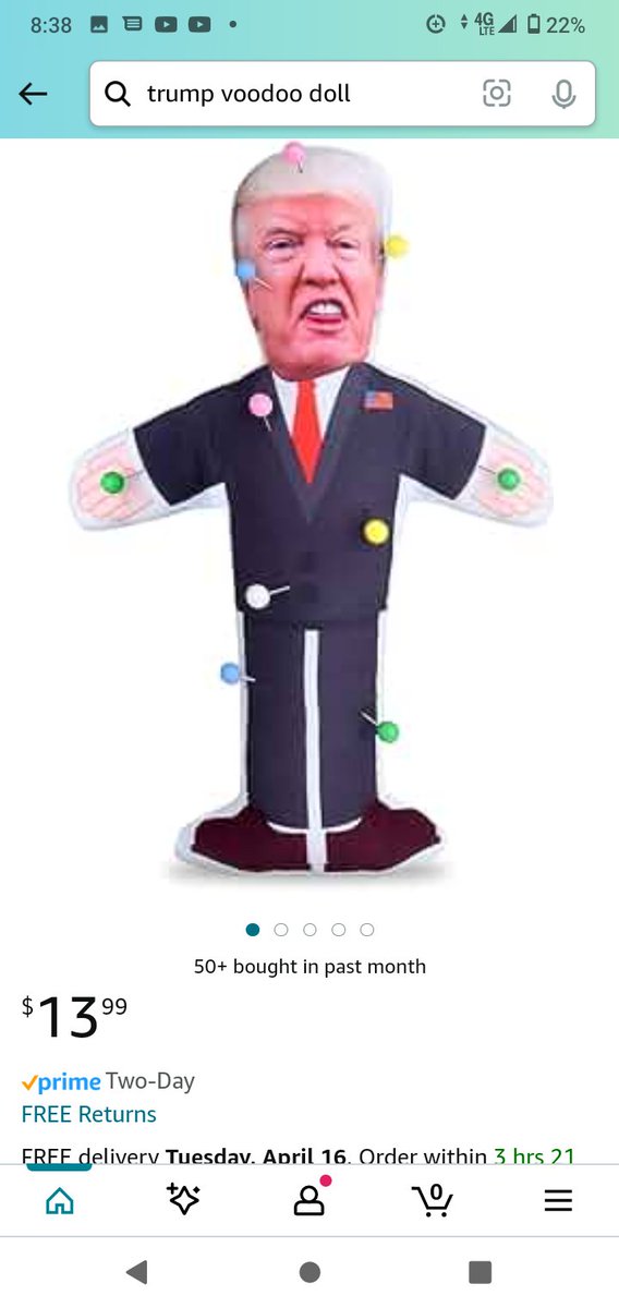 #VoteBlueToProtectWomensRights #VoteBlue2024 Ordered this Trump voodoo doll and will have fun pushing pins into its ass and heart during the trial. Hope it works.