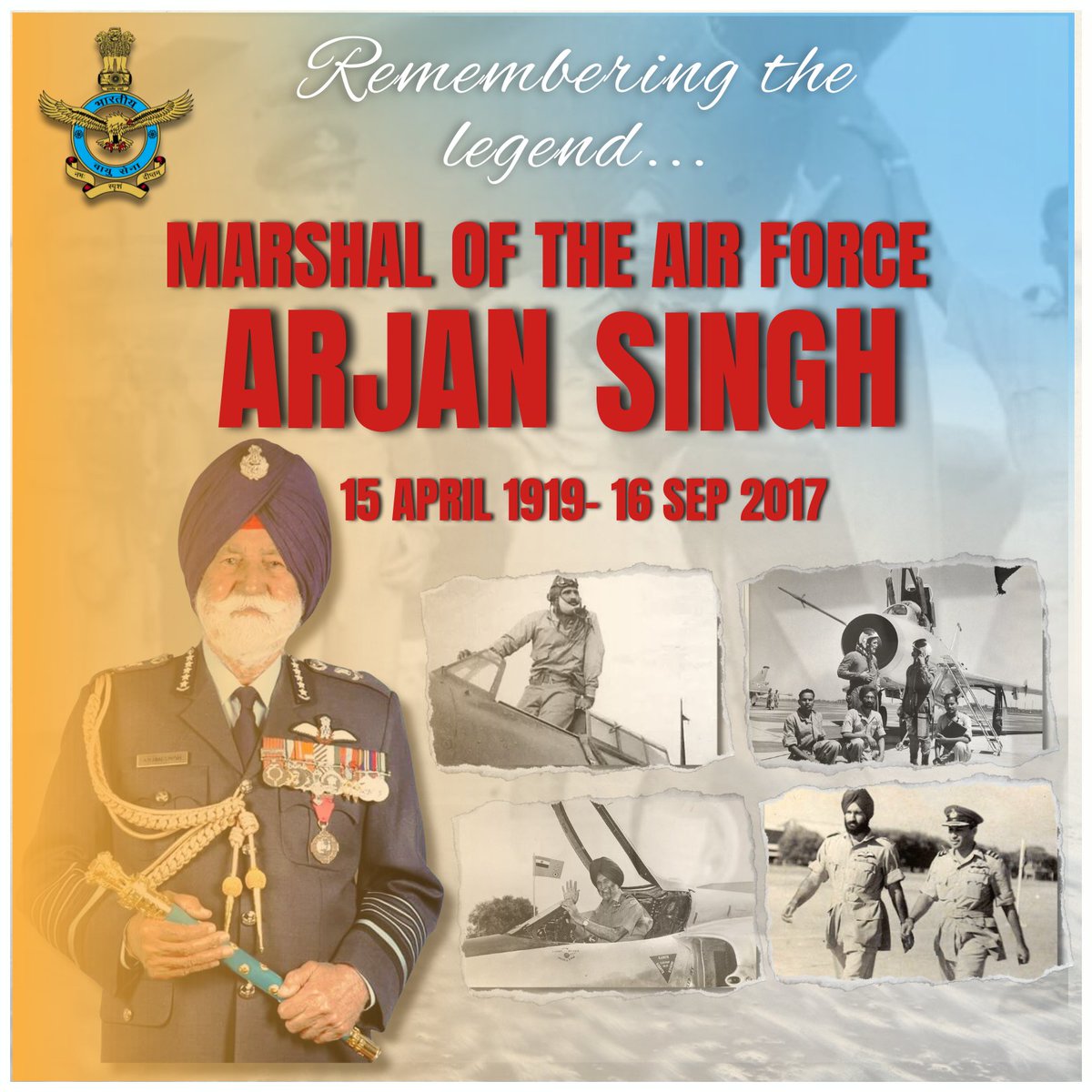 In a heartfelt tribute to a visionary leader, #IAF remembers the Marshal of the Air Force Arjan Singh on his 105th Birth Anniversary. Conferred with the rank of #Marshal of the Air Force in 2002, Arjan Singh is the first and only officer of the IAF to be promoted to the five…