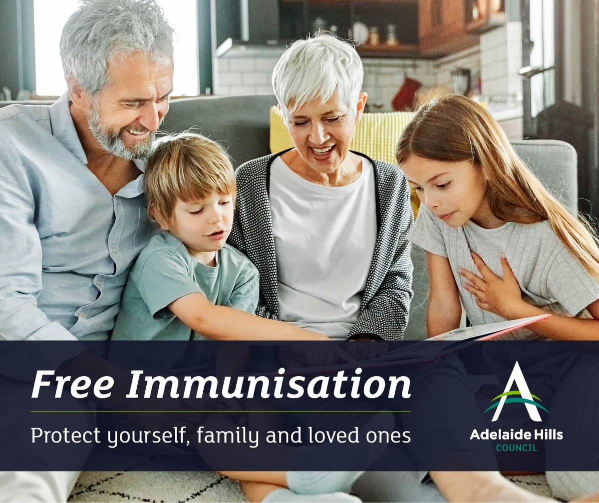 This Thursday 18 April 📅 in Woodside, Council are offering a free walk-in vaccination clinic with no appointments necessary. Positive Ageing Centre: 📍 36 Nairne Rd, Woodside 🕑 10 am to 1 pm For more info and the full schedule, visit 👉 ahc.sa.gov.au/immunisation
