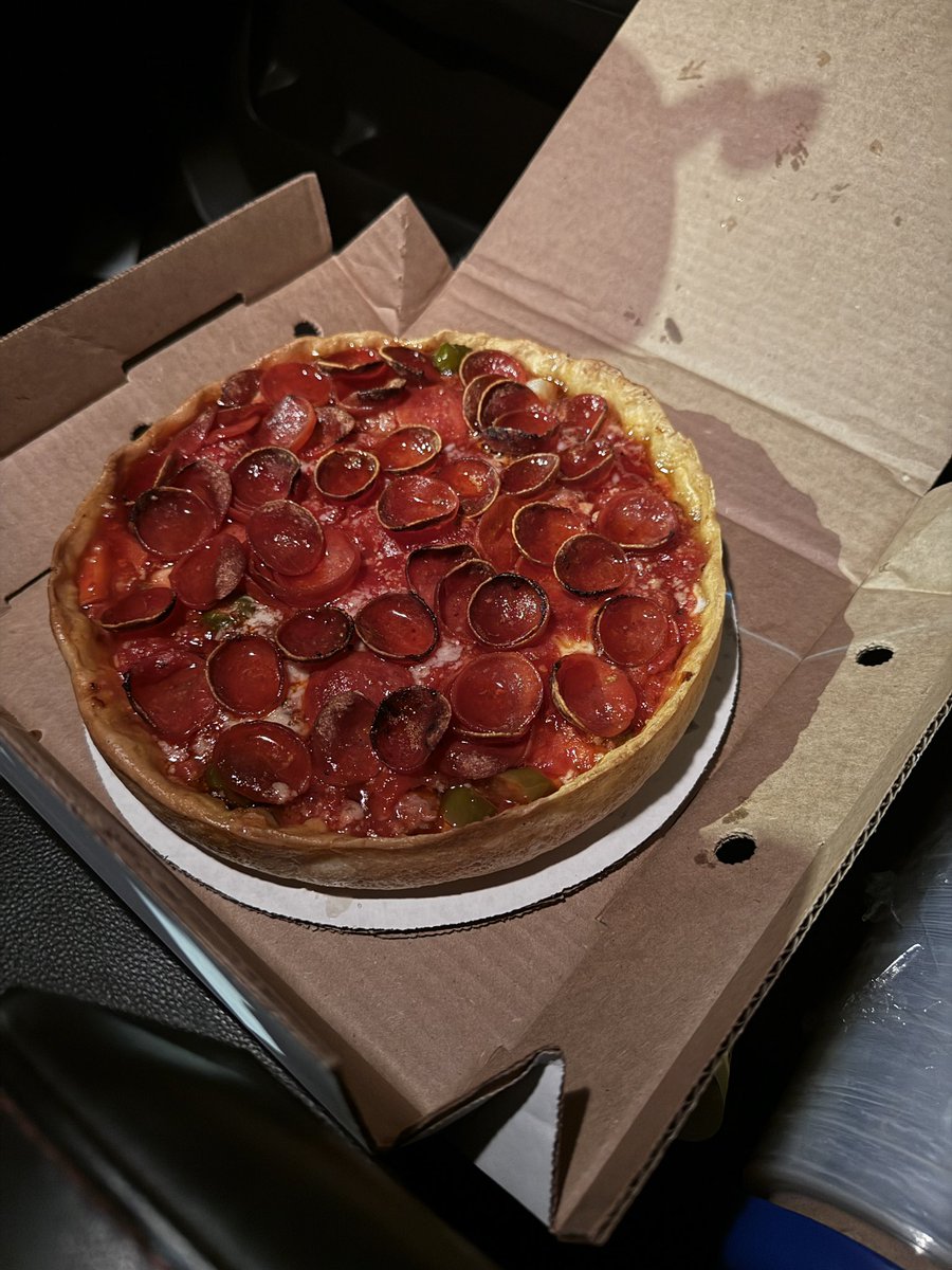 This is a chicago style pizza. Thanks to our environment and training a Chicagoan can eat this 3 times a week. If someone from Michigan tried that they’d be dead within 6 months.