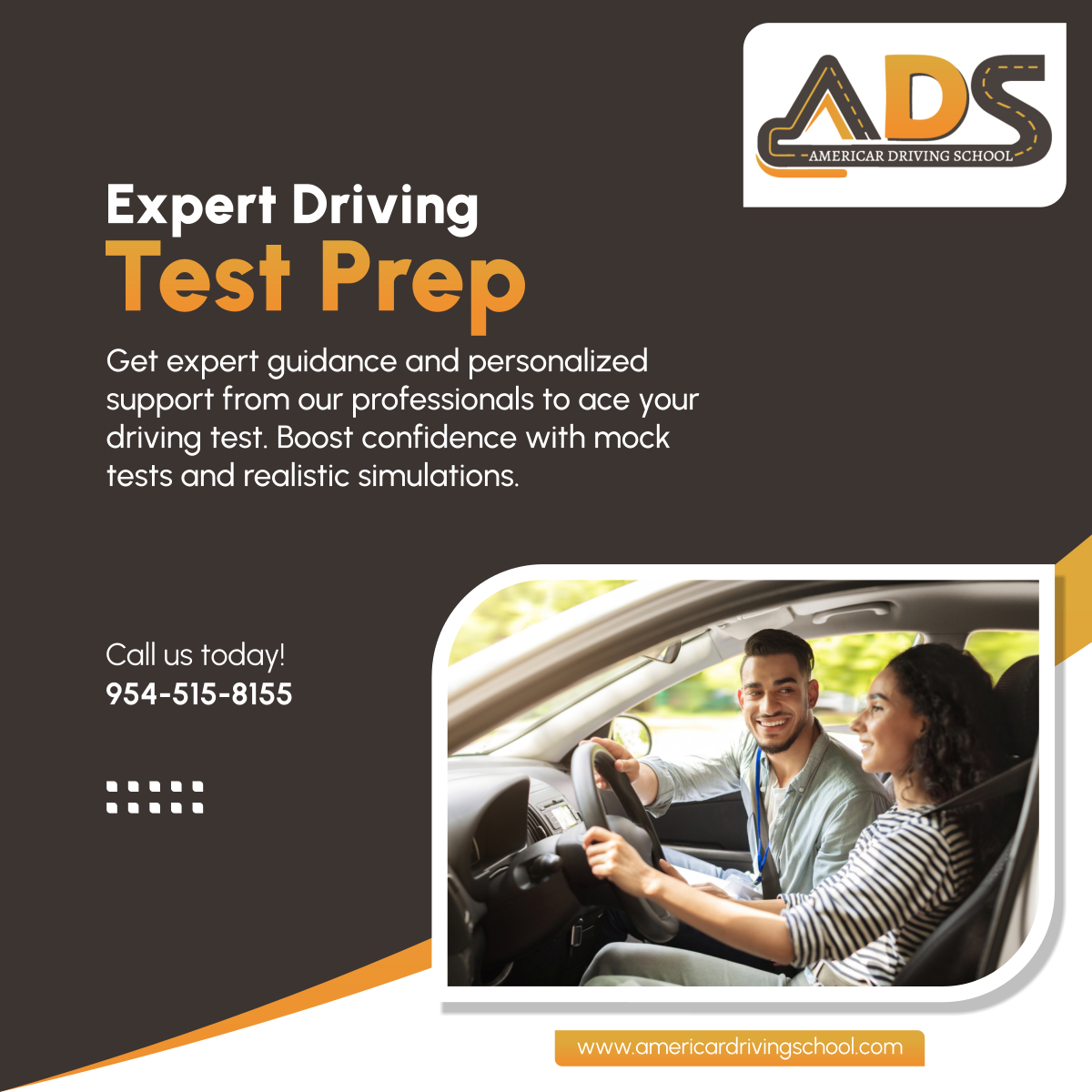 americardriving's tweet image. Get ready for triumph with our professional driving test preparation! Elevate confidence through tailored assistance and lifelike simulations. Reach out to us today! 

#OaklandParkFL #DrivingSchool #DrivingTestPrep