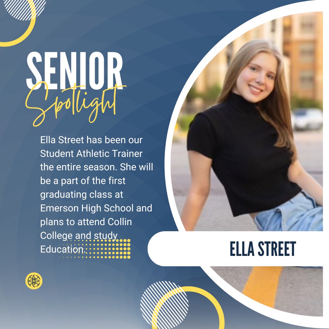 We are so fortunate to have @ellastreett be a part of our softball program this year as our personal student trainer and we can’t wait to celebrate you tomorrow. 💙🫶🏽💙