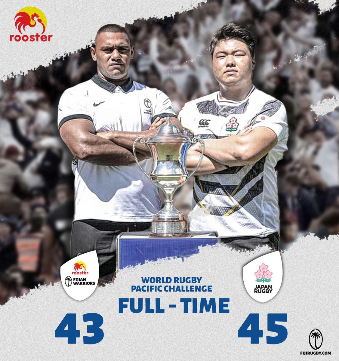 Great comeback from our Rooster Chicken Fijian Warriors although falling short in the final minutes. Vinaka Japan 🤝 📅 Next match against Manuma Samoa on Saturday. #duavataveilomanirakavi #roosterchicken