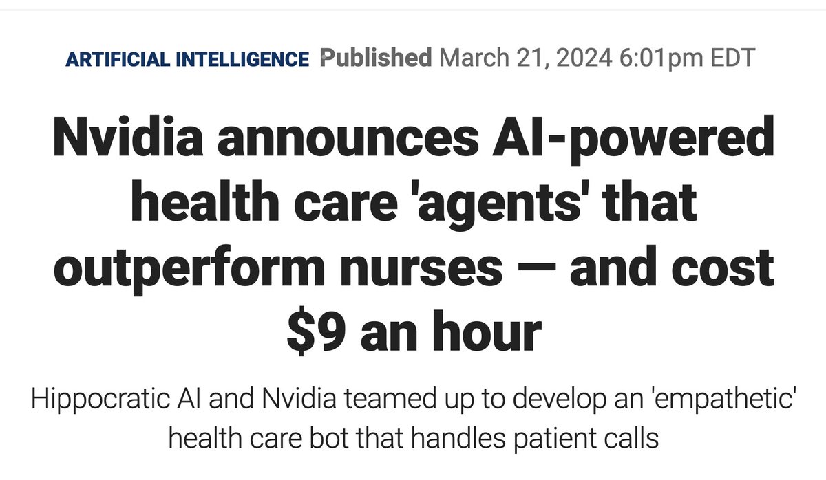 Healthcare is The Biggest Bang For The AI Buck An AI agent outperformed nurses in understanding lab reports, drug toxicity, and impact on Zoom videos. AI, not humans, should analyze lab reports, diagnose symptoms, and recommend medication. AI will be far more robust and