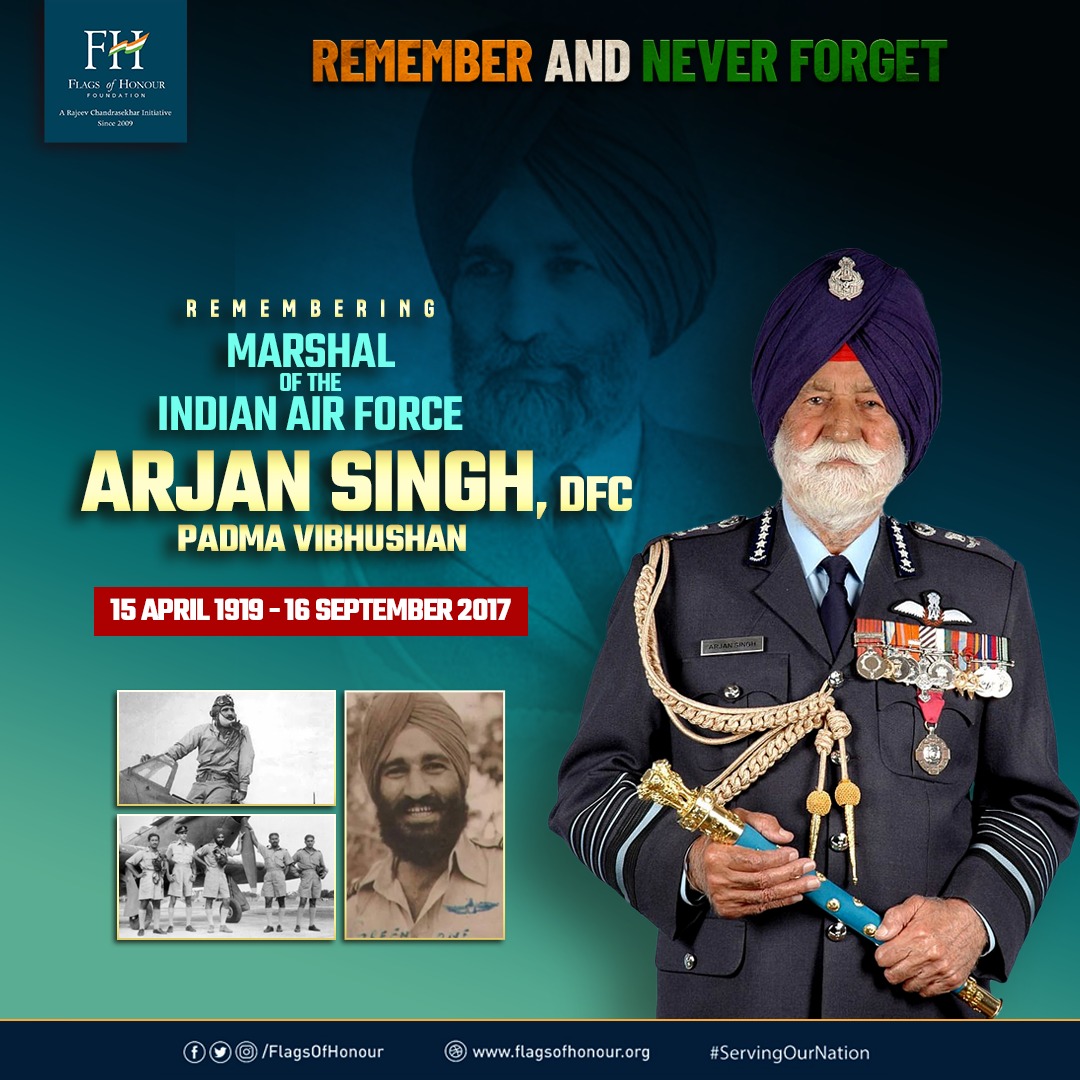 Remembering the distinguished Air Warrior - the one and only Marshal of the Indian Air Force Arjan Singh, DFC, Padma Vibhushan on his birth anniversary today. #RememberAndNeverForget #ServingOurNation @IAF_MCC