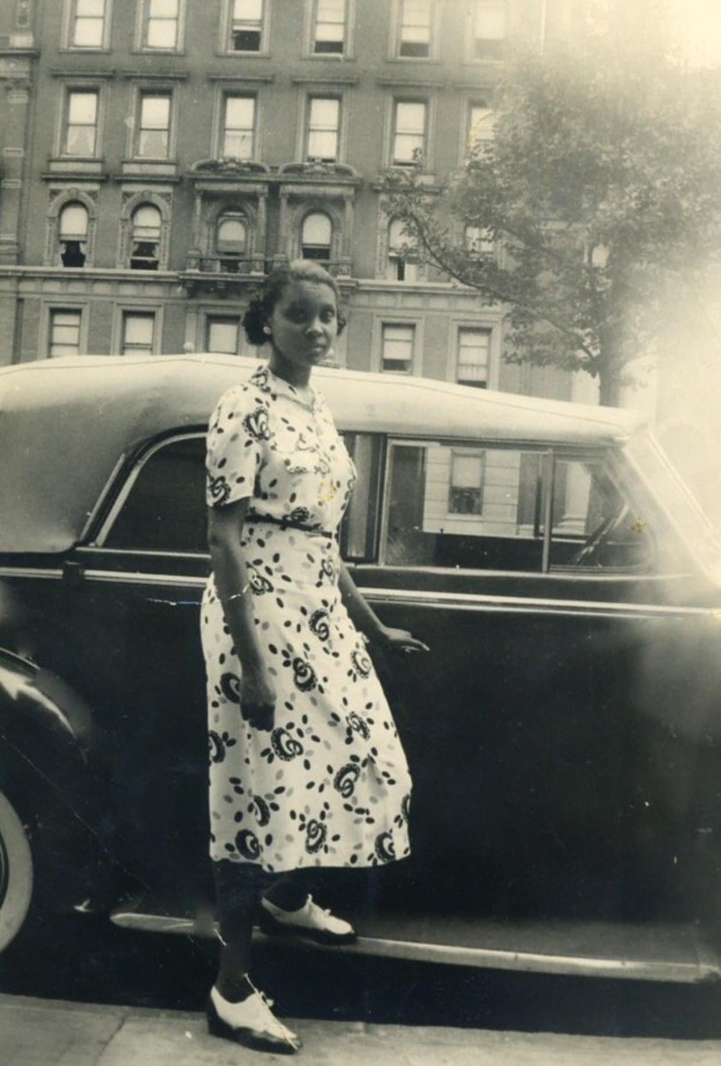 Mario Seabrook My Grandmother ,Winifred 1916-2014came to Am. in 1930.This is her outside her mother’s apt. building-116th street.She married my grandfather( frm VA),raised 5 children,bought a house in Queens for $7,retired& lived until she was almost 98.